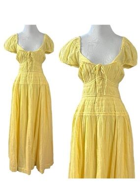Free People Feeling Bonita Maxi Dress in Yellow Size Small